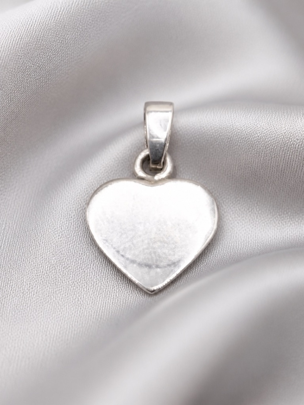 925 Sterling Silver Heart Pendant Necklace - Silver